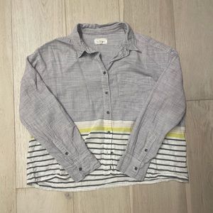 Lou & Grey XS Striped Button-down Shirt